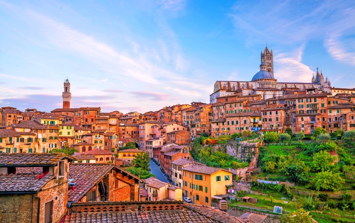 Im Stadtzentrum gelegene Siena-Skyline in Italien