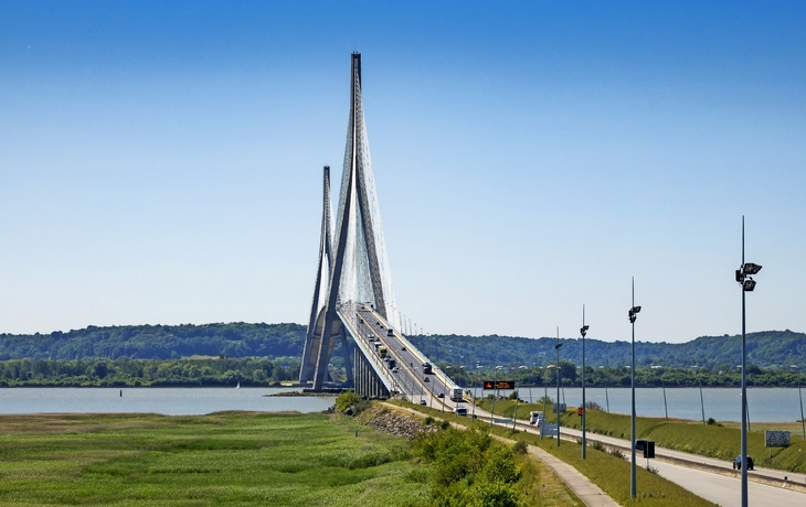 Verbindung zwischen Le Havre und Honfleur: Schrägseilbrücke Pont de Normandie